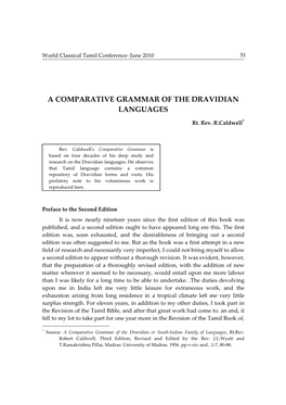 A Comparative Grammar of the Dravidian Languages