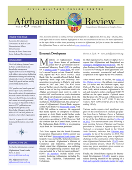 Afghanistan Review Week 29 19 July 2011 Comprehensive Information on Complex Crises