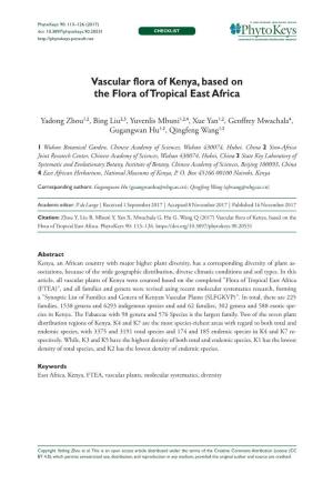 Vascular Flora of Kenya, Based on the Flora of Tropical East Africa