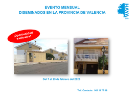 Evento Mensual Diseminados En La Provincia De Valencia