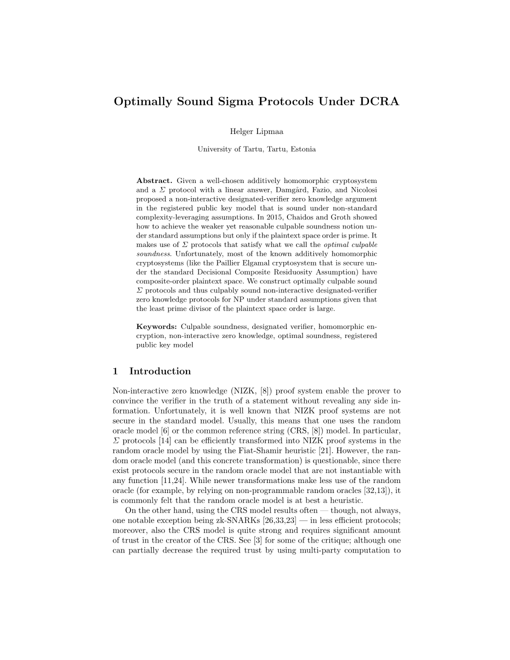 Optimally Sound Sigma Protocols Under DCRA
