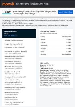 S269 Bus Time Schedule & Line Route