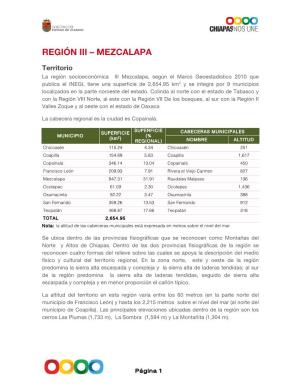 Región Iii – Mezcalapa