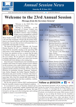 Annual Session News Saturday T 28 June 2014