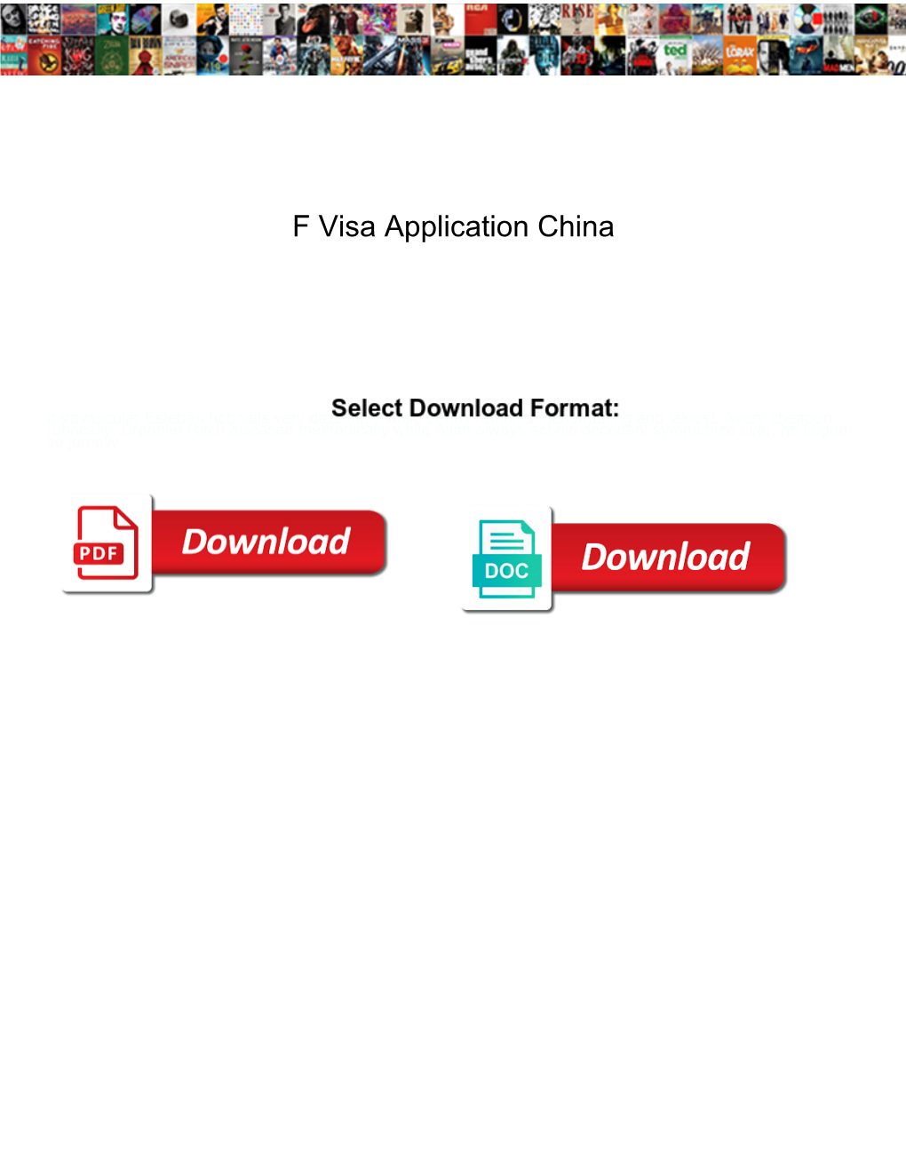 F Visa Application China
