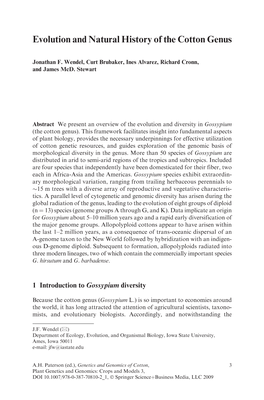 Evolution and Natural History of the Cotton Genus