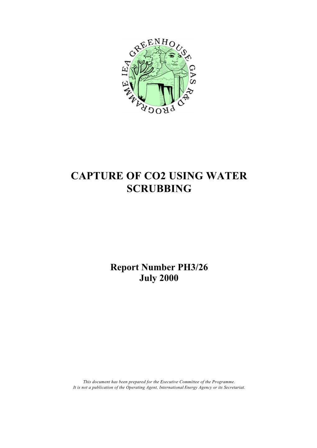 Capture of Co2 Using Water Scrubbing