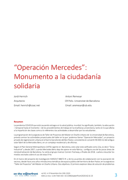 Operación Mercedes”: Monumento a La Ciudadanía Solidaria