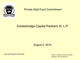 Centerbridge Capital Partners III, L.P