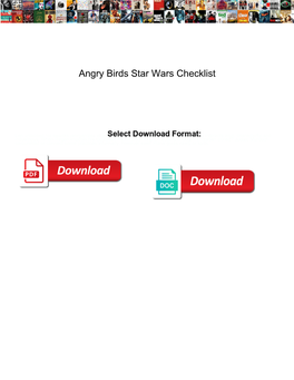 Angry Birds Star Wars Checklist