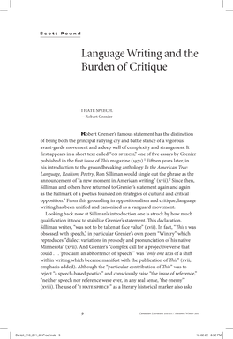 Language Writing and the Burden of Critique