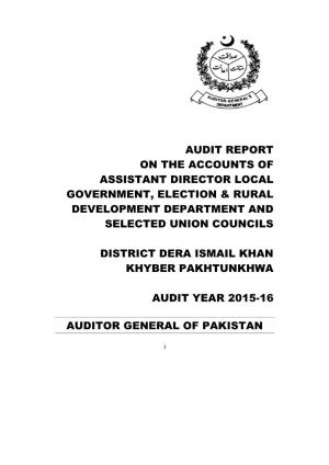 Audit Report on the Accounts of Assistant Director Local Government, Election & Rural Development Department and Selected Union Councils