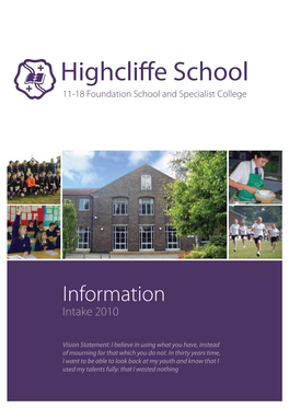 Highcliffe School 11-18 Foundation School and Specialist College