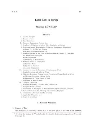 Labor Law in Europe