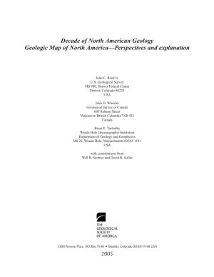 Decade of North American Geology Geologic Map of North America—Perspectives and Explanation