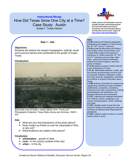 How Did Texas Grow One City at a Time? Case Study: Austin