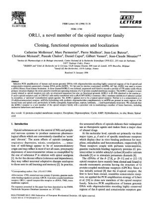 Orll, a Novel Member of the Opioid Receptor Family Cloning, Functional
