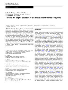 Towards the Trophic Structure of the Bouvet Island Marine Ecosystem