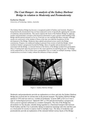 An Analysis of the Sydney Harbour Bridge in Relation to Modernity and Postmodernity