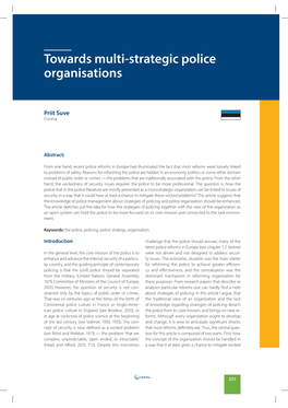 Towards Multi-Strategic Police Organisations Towards Multi-Strategic Police Organisations