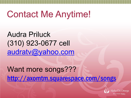 Contact Me Anytime!