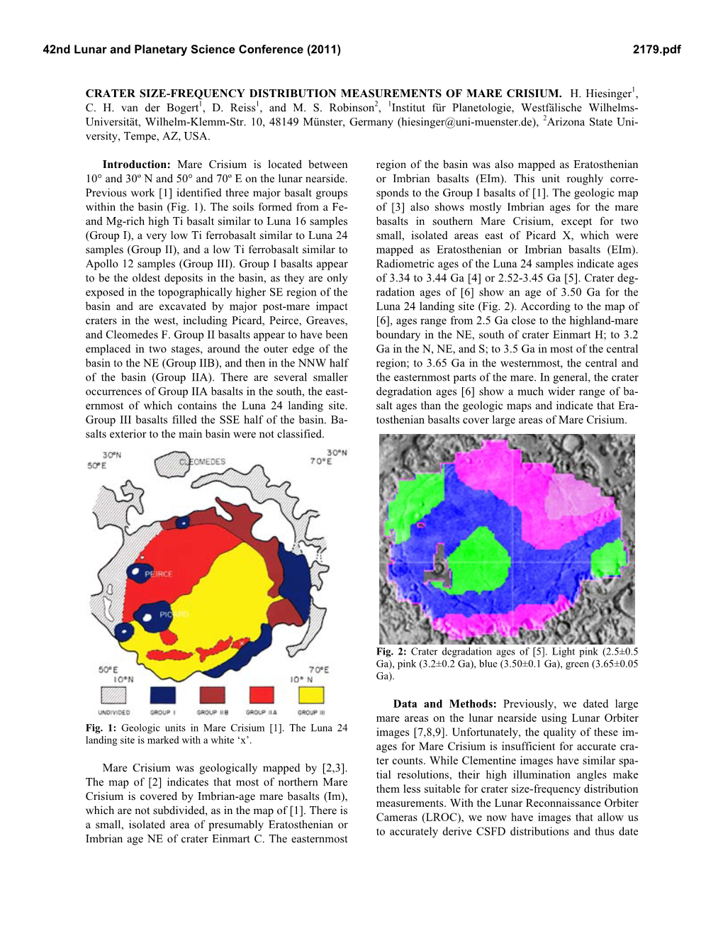 Crater Size-Frequency Distribution Measurements of Mare Crisium