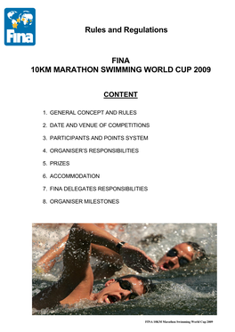 FINA 10Km MSWC Rules and Regulations 2009