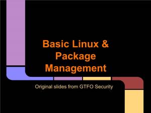 Basic Linux & Package Management