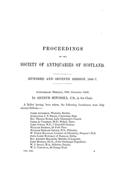 Peoceedings Society of Antiquaries of Scotland