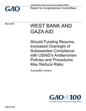 West Bank and Gaza Aid