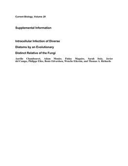 Intracellular Infection of Diverse Diatoms by an Evolutionary Distinct Relative of the Fungi