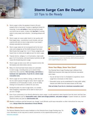 Storm Surge Can Be Deadly! 10 Tips to Be Ready