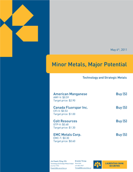 Minor Metals, Major Potential