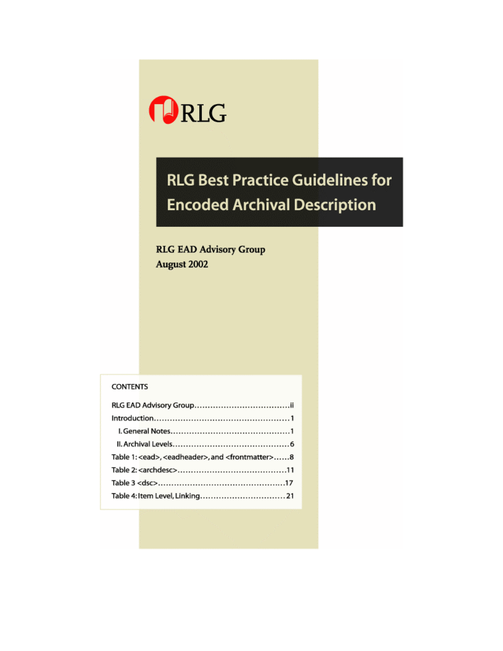 RLG Best Practice Guidelines For