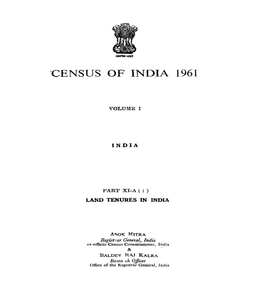 Land Tenures in India, Part XI-A