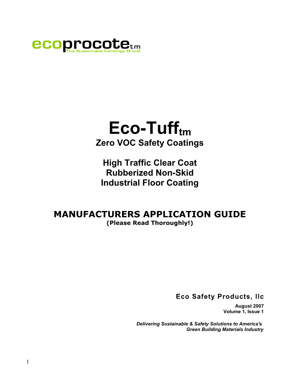 Eco-Tuff Application Guid