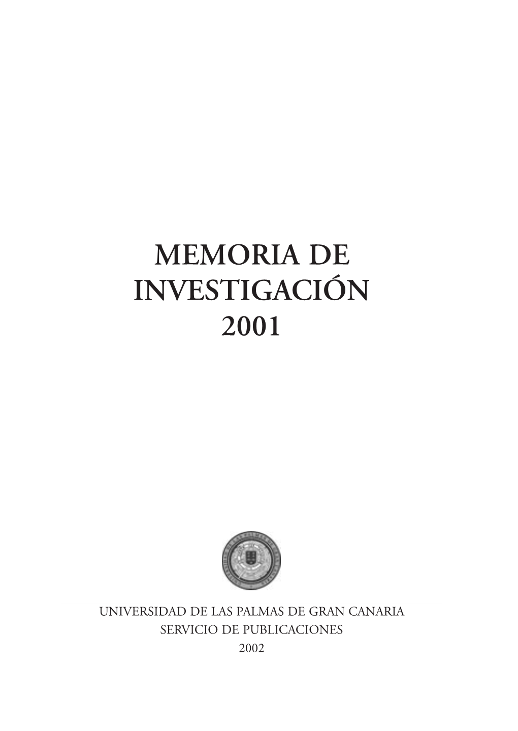 Cubierta Memoria 2001