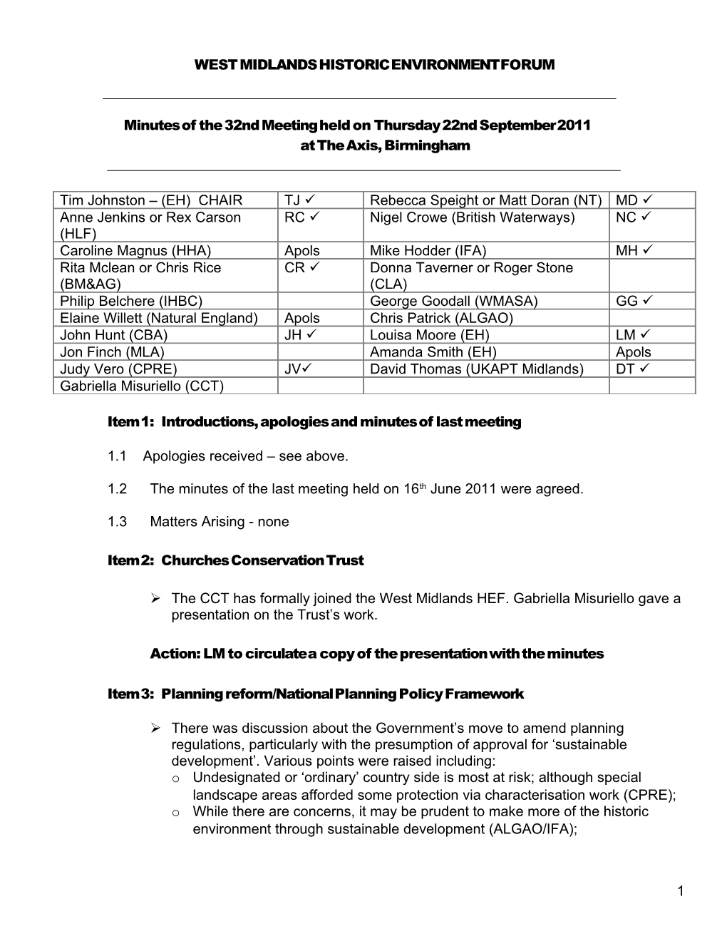 West Midlands Historic Environment Forum