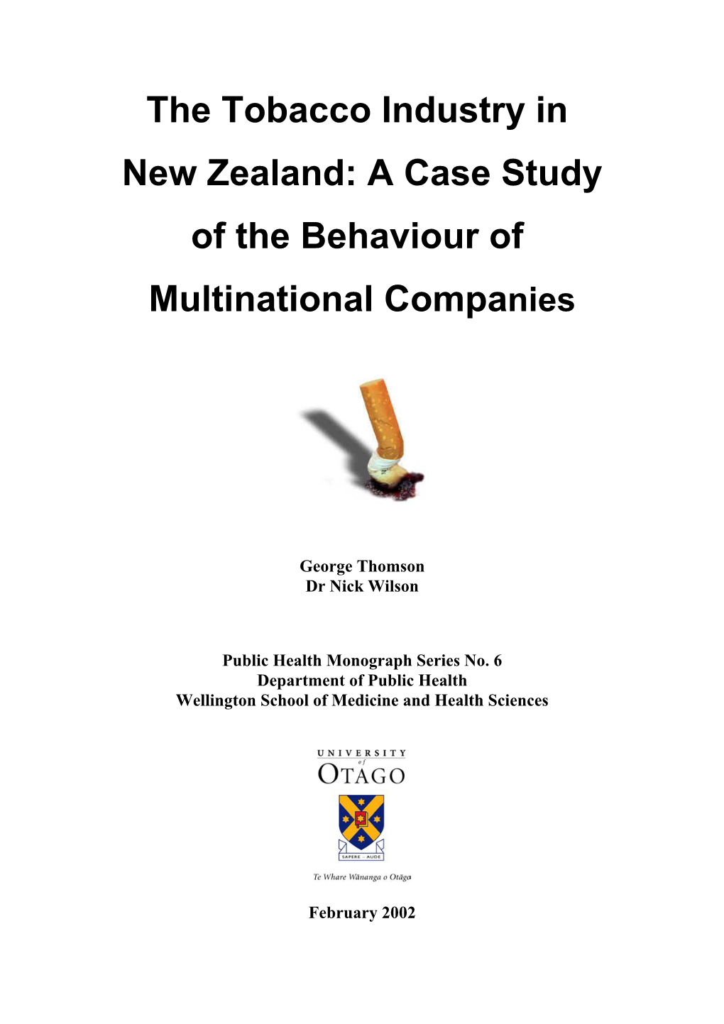 The Tobacco Industry in NZ