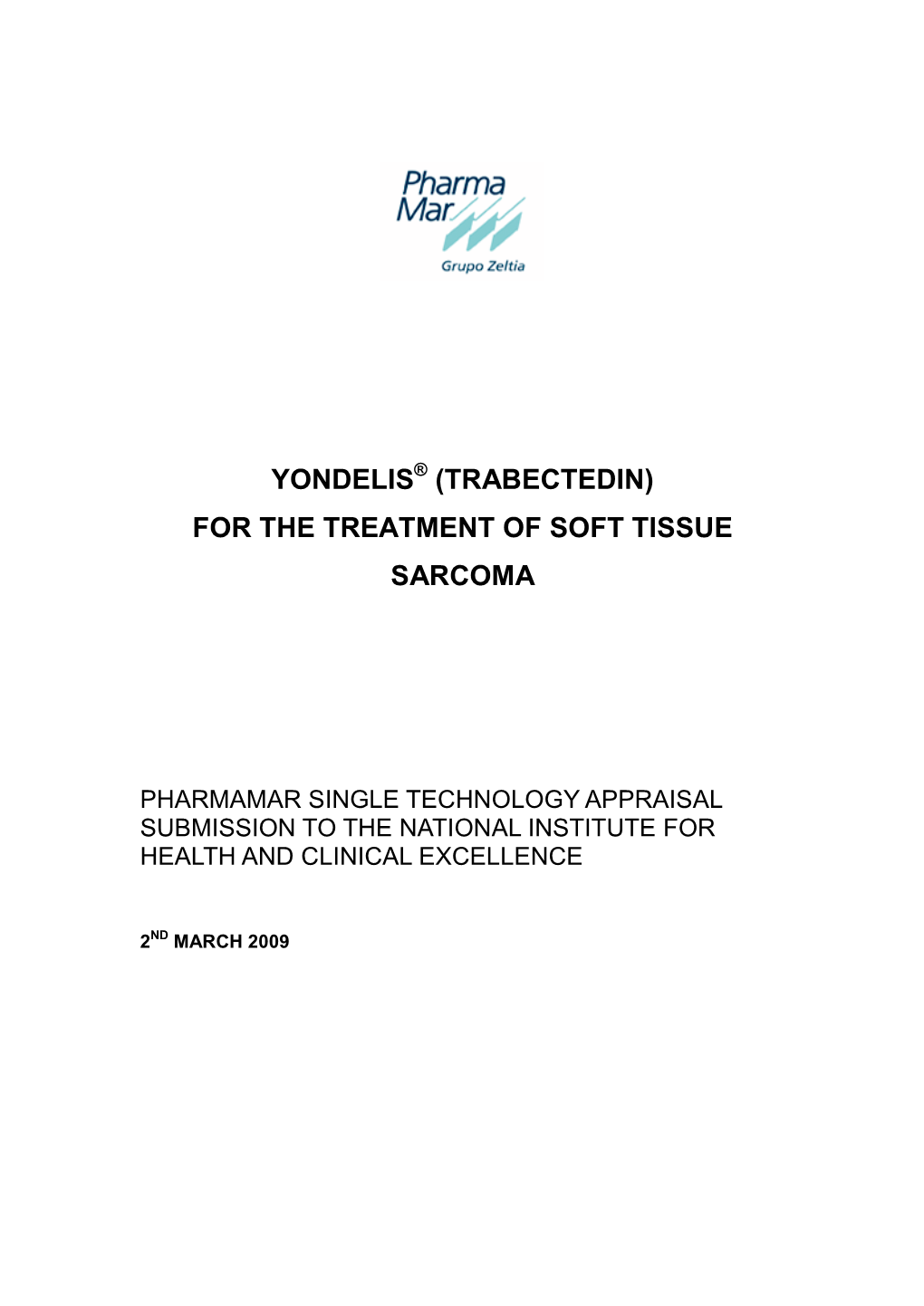 (Trabectedin) for the Treatment of Soft Tissue Sarcoma