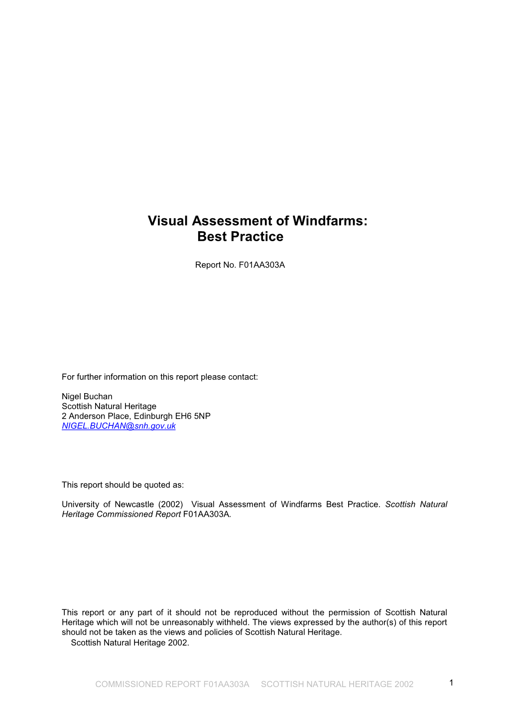 Visual Assessment of Windfarms: Best Practice