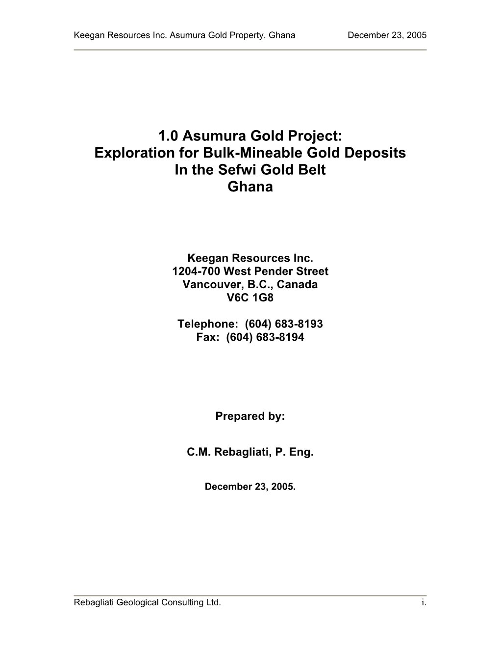Regent Gold Project