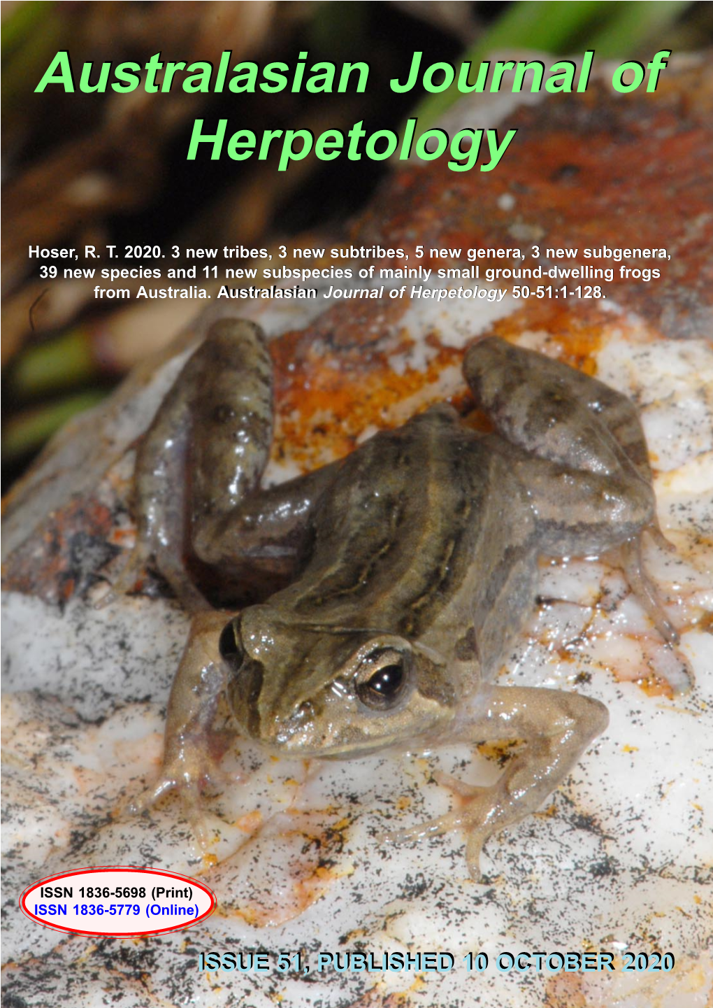 Australasian Journal of Herpetology 50-51:1-128