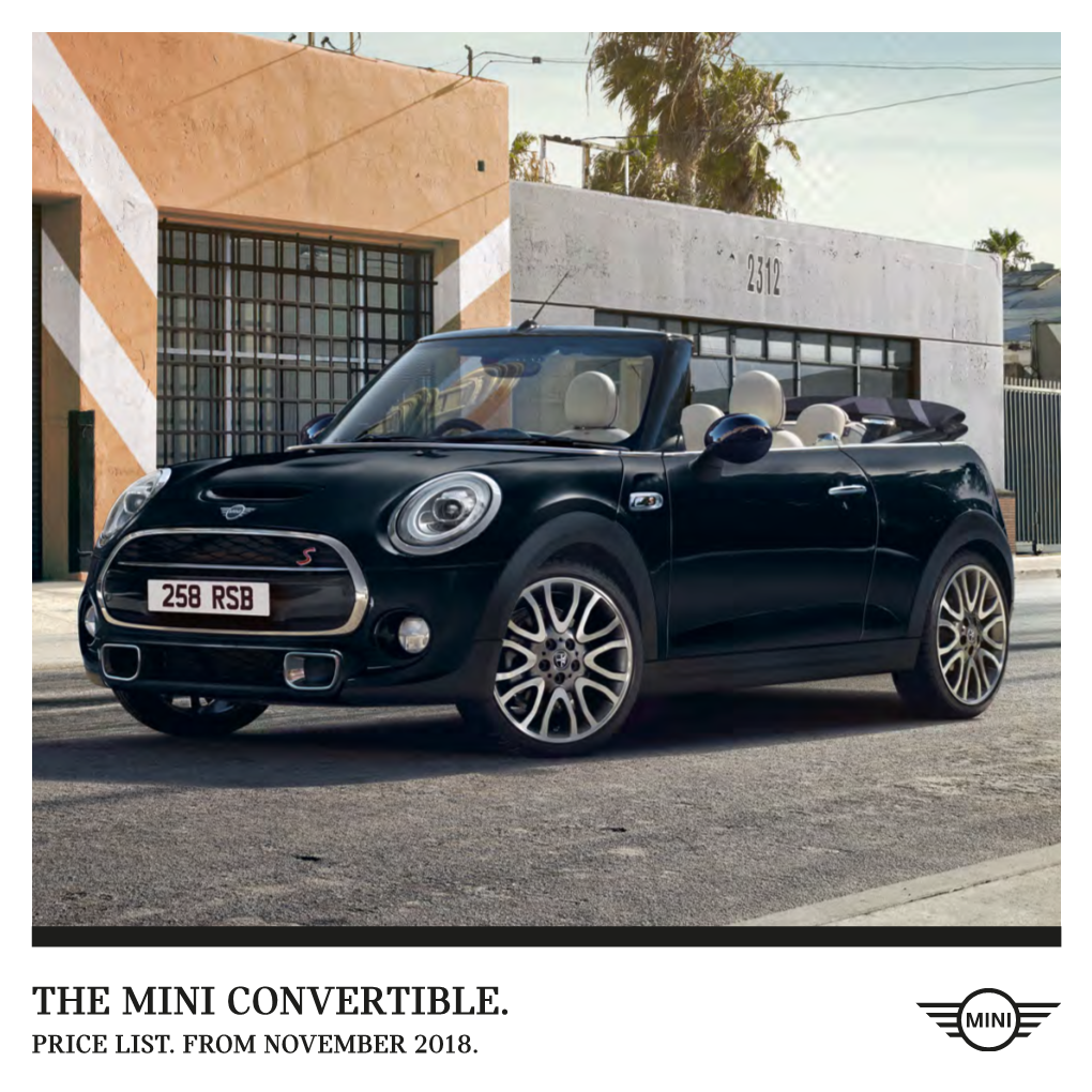 The Mini Convertible. Price List