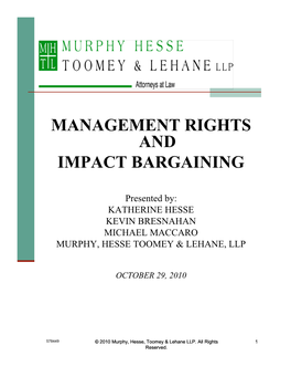 Management Rights and Impact Bargaining