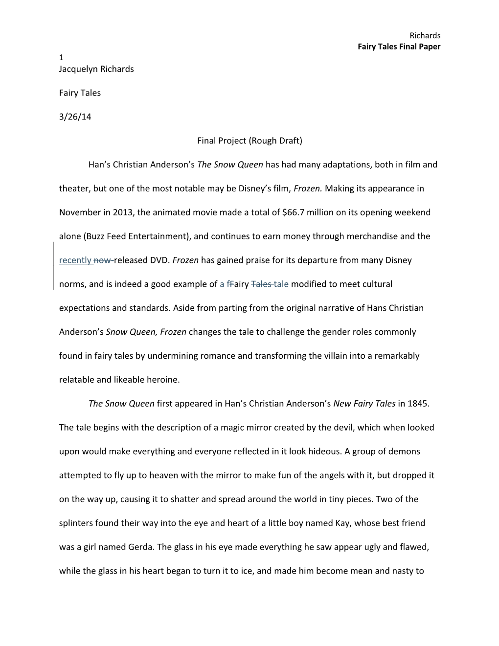 Fairy Tales Final Paper