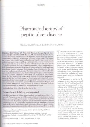 Phartnacotherapy of Peptic Ulcer Disease
