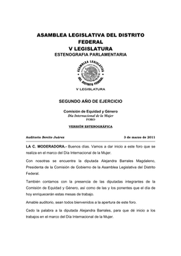 TERCER AÑO DE EJERCICIO -.::Asamblea Legislativa Del Distrito
