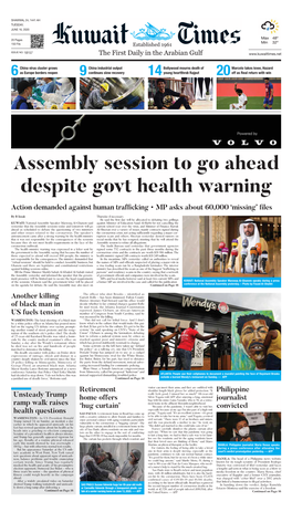 Assembly Session to Go Ahead Despite Govt Health Warning