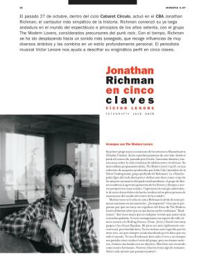 Jonathan Richman En Cinco Claves VÍCTOR LENORE